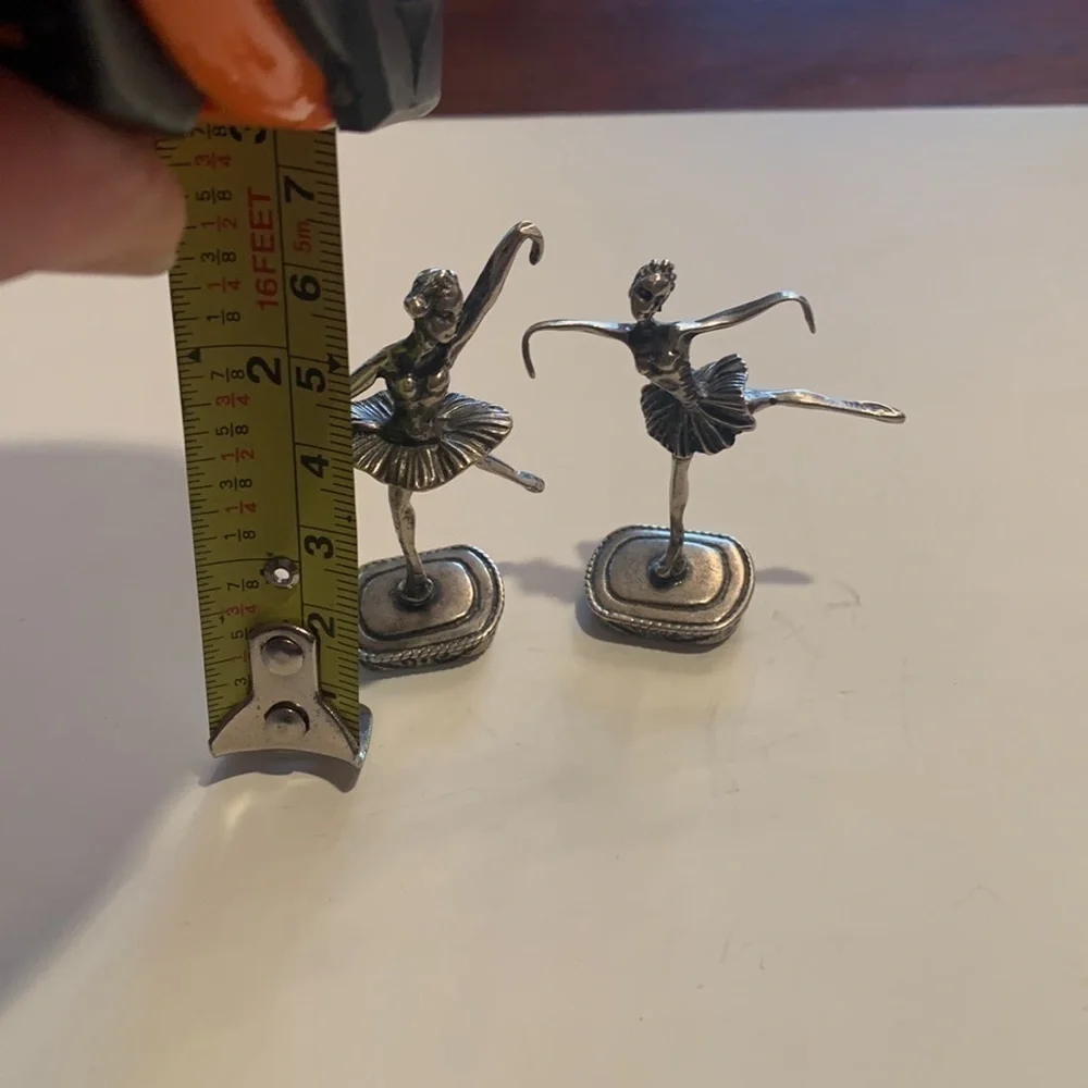 Pewter ballerinas, set of 2.